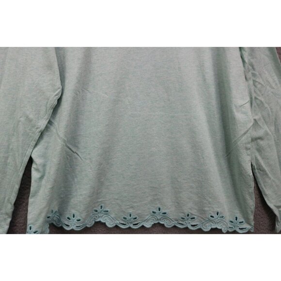 J. Jill Long Sleeve Green Tunic-Size Large-Stretch-Embroidered Trim - Picture 2 of 10